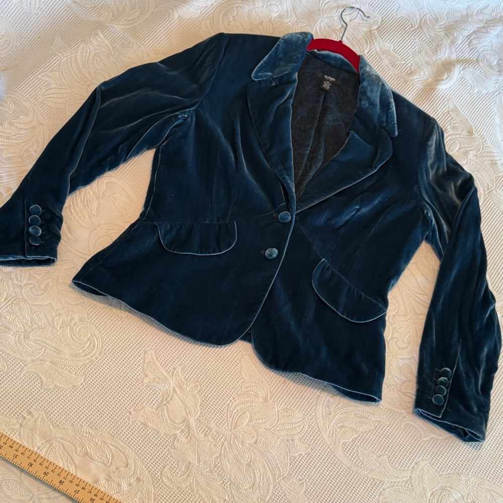 Alfani Women's Velvet Blazer - Deep Blue